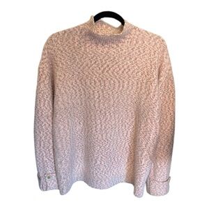 Elena Wang Soft Pastel Pink Mock Neck Sweater Size L